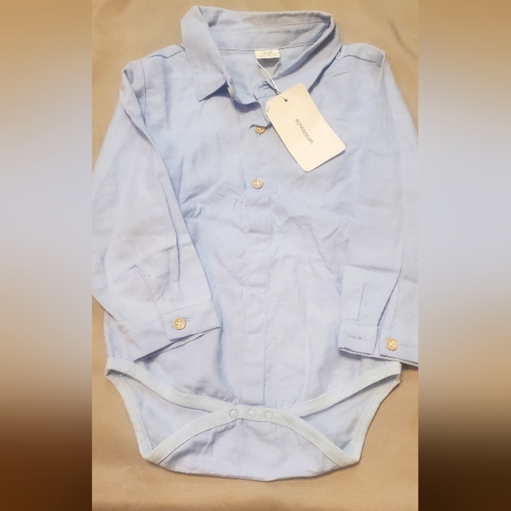 Boarnseorl Baby Boys Long Sleeve Gentleman collared onesie